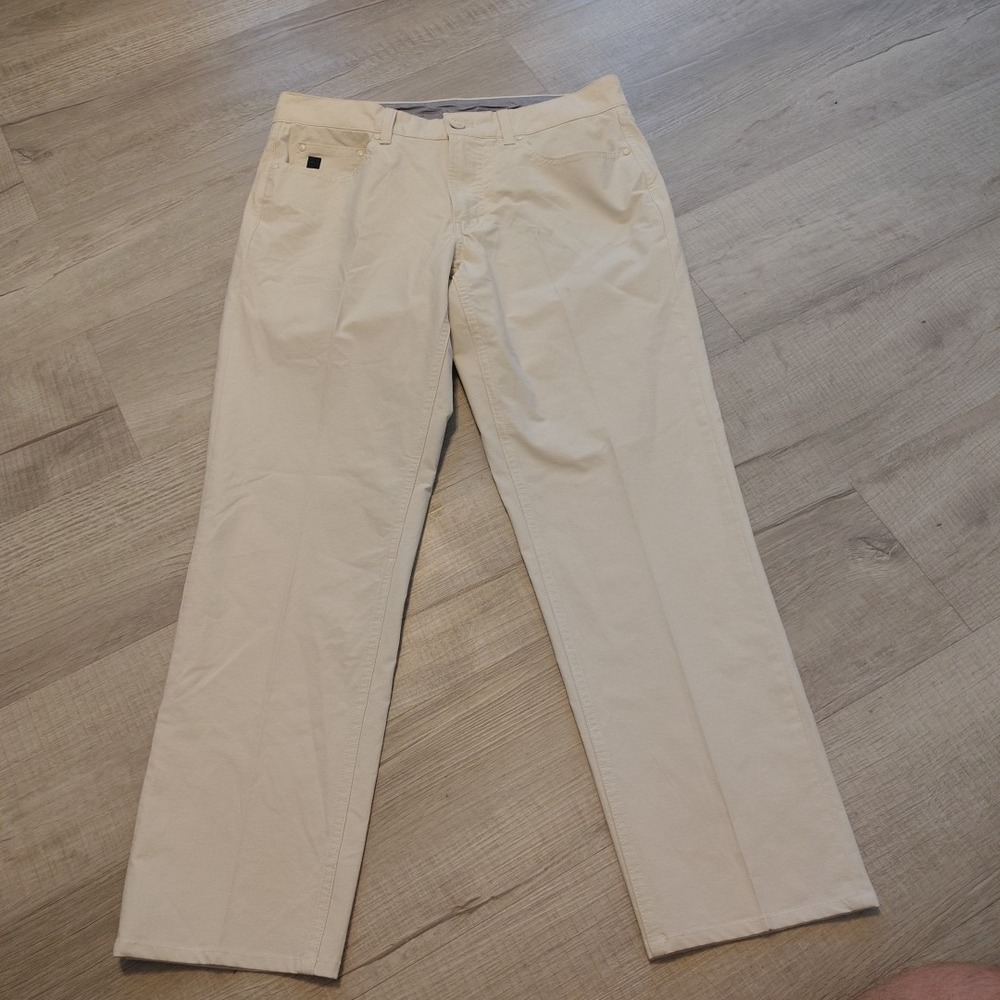 Vineyard Vines On-The-Go Pants Men's 32x27 Beige 5 Pocket Performance Golf
